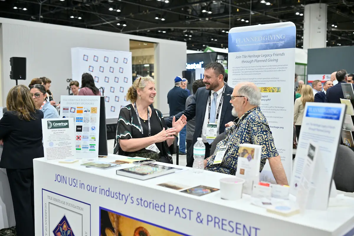 Coverings attendees connecting