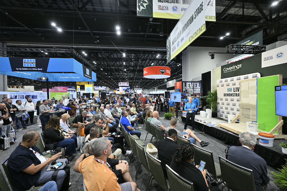 Live demonstrations and expert presentations on the Coverings show floor