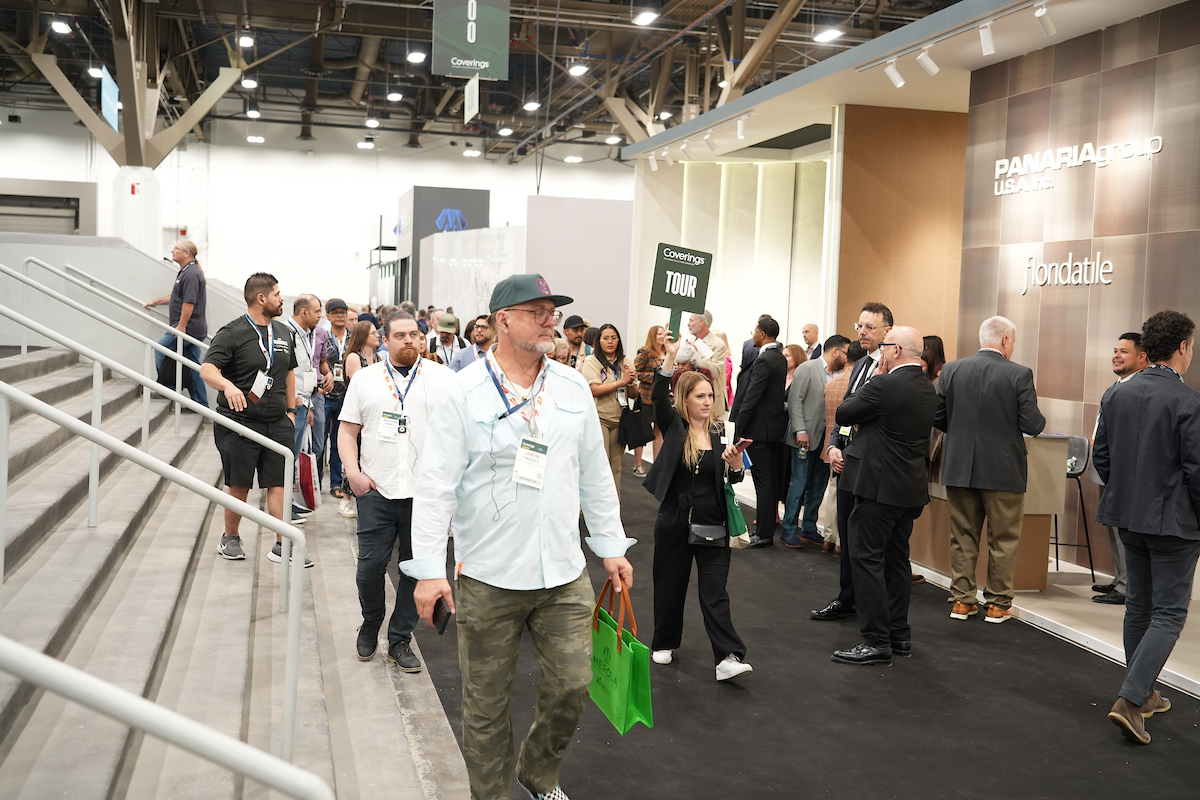 Guided show floor tour at Coverings